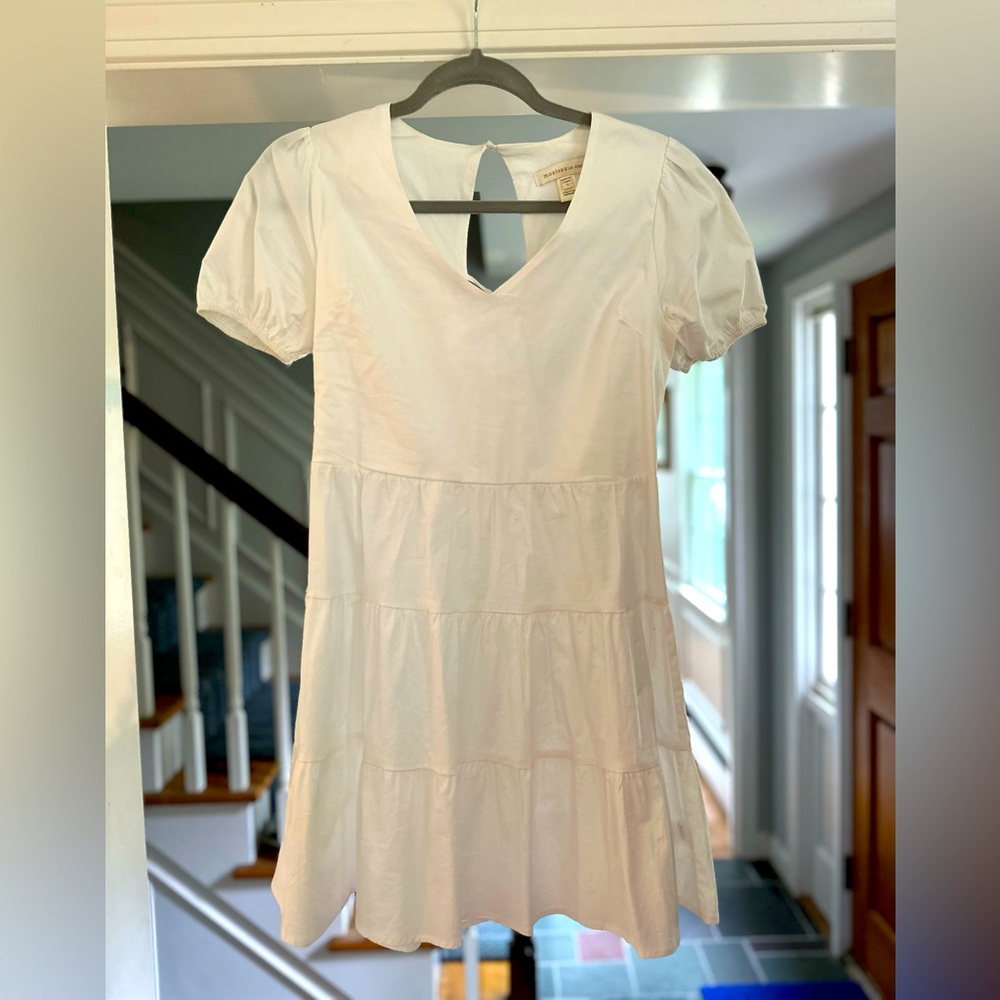 White cotton ruffle dress